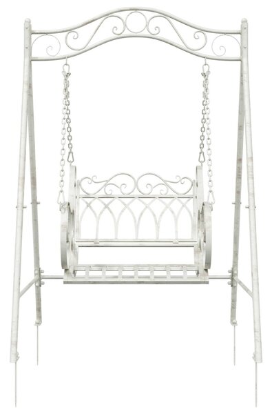 VidaXL Hinta Pad Acél 113 x 121,5 x 168 cm Antik fehér
