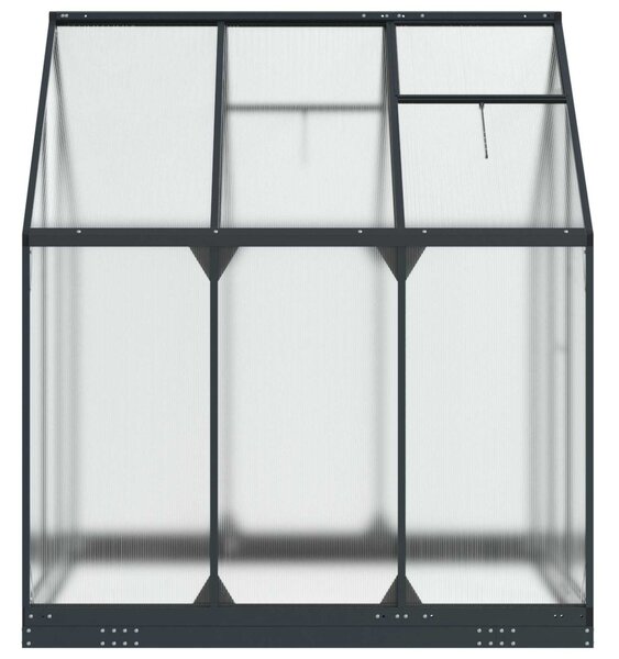 VidaXL Kerti Üvegház ajtóval Antracitszürke 183,5 x 183,5 x 207 cm