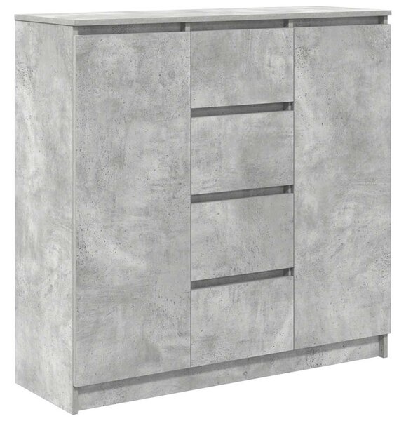Betonszürke szerelt fa tálalószekrény fiókos 100,5x35x98,5 cm