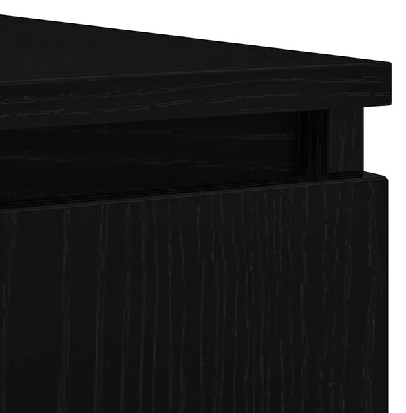 Fekete tölgy szerelt fa tálalószekrény fiókos 100,5x35x98,5 cm