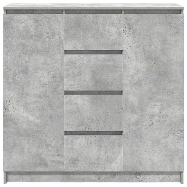 Betonszürke szerelt fa tálalószekrény fiókos 100,5x35x98,5 cm