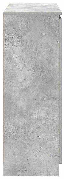 Betonszürke szerelt fa tálalószekrény fiókos 100,5x35x98,5 cm