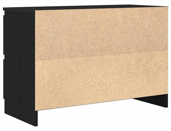 Fekete szerelt fa TV-szekrény 80x35x54 cm
