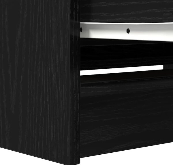 Fekete szerelt fa TV-szekrény 80x35x54 cm