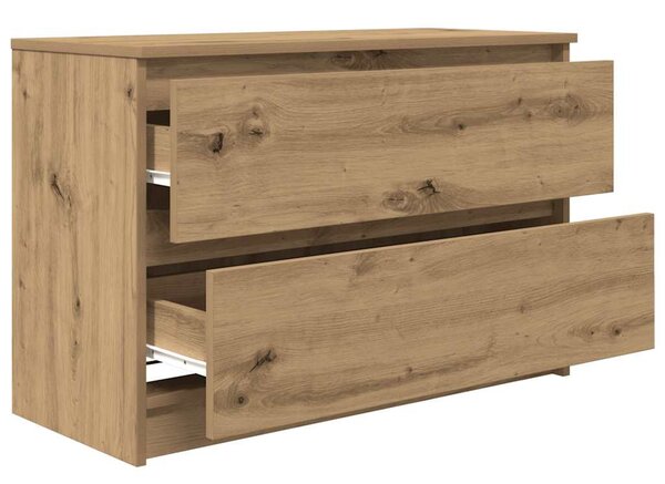 Kézműves tölgy színű szerelt fa TV-szekrény 80x35x54 cm