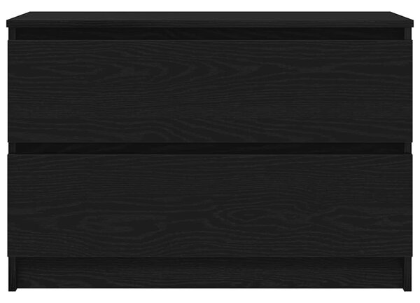 Fekete szerelt fa TV-szekrény 80x35x54 cm