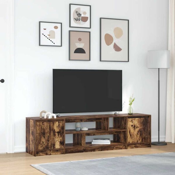 Füstös tölgy színű szerelt fa TV-szekrény 188,5x41x50 cm
