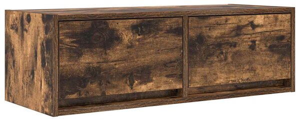Füstös tölgy színű szerelt fa TV-szekrény 80x31x25,5 cm