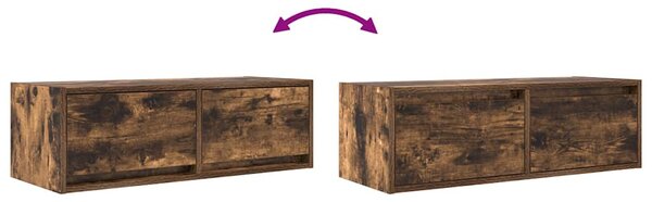 Füstös tölgy színű szerelt fa TV-szekrény 80x31x25,5 cm