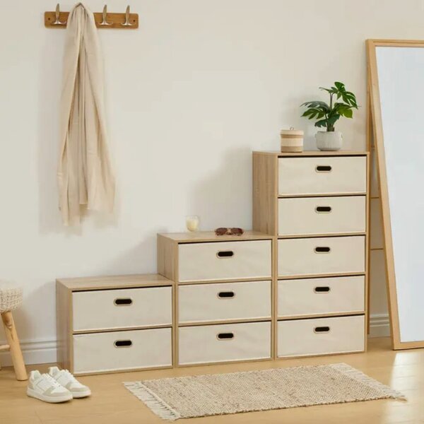 Intenso Home komód 3db fiókkal 50x60cm | Fehér - sonoma tölgy