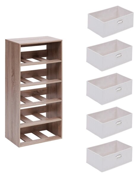 Intenso Home komód 5db fiókkal 50x100cm | Fehér - sonoma tölgy