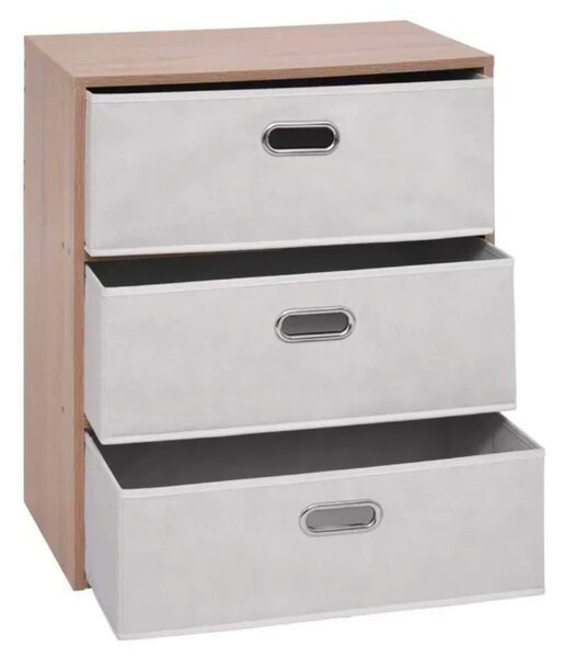 Intenso Home komód 3db fiókkal 50x60cm | Fehér - sonoma tölgy