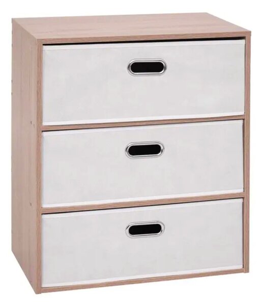 Intenso Home komód 3db fiókkal 50x60cm | Fehér - sonoma tölgy