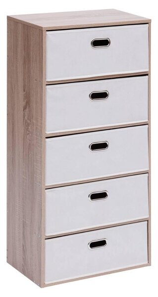 Intenso Home komód 5db fiókkal 50x100cm | Fehér - sonoma tölgy