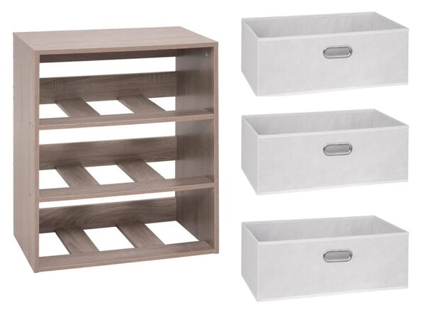 Intenso Home komód 3db fiókkal 50x60cm | Fehér - sonoma tölgy