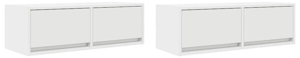 2 db fehér szerelt fa TV-szekrény 80x31x25,5 cm