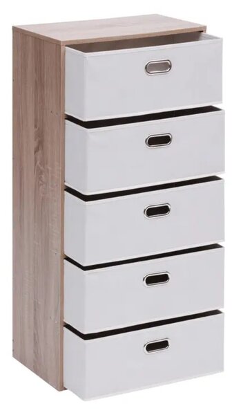 Intenso Home komód 5db fiókkal 50x100cm | Fehér - sonoma tölgy