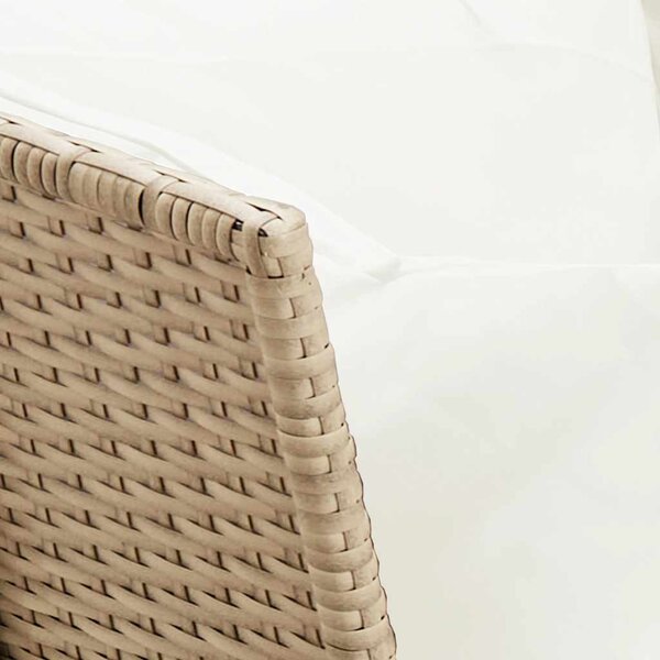 4 részes bézs polyrattan kerti étkezőgarnitúra párnákkal