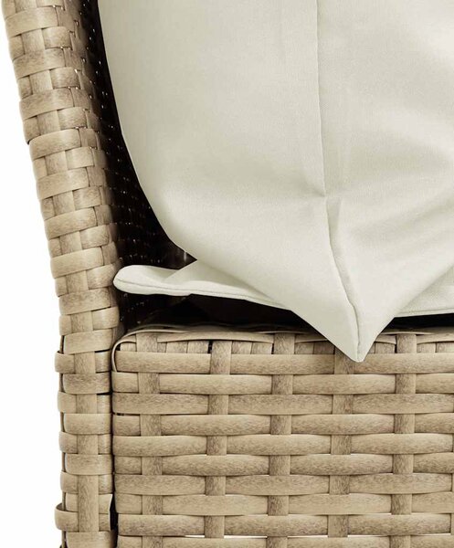 4 részes bézs polyrattan kerti étkezőgarnitúra párnákkal