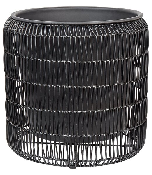 Kétdarabos virágcserép szett BRODIEA PE Rattan 26/45 cm Fekete