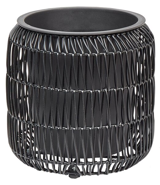 Kétdarabos virágcserép szett BRODIEA PE Rattan 26/45 cm Fekete