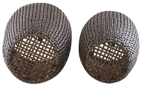 Kétdarabos virágcserép szett CEDRUS PE Rattan 37/45 cm Barna