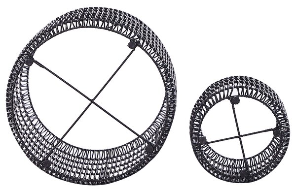Kétdarabos virágcserép szett BRODIEA PE Rattan 26/45 cm Fekete