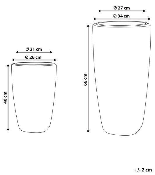 Kétdarabos virágcserép szett CHELONE PE Rattan 26/34 cm Fekete