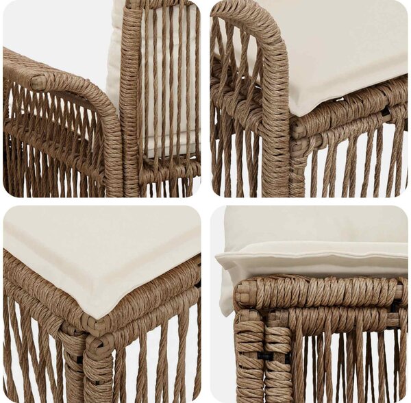 Kerti Kanapé Szett 9 pcs Beige és Krémszínű polirattan