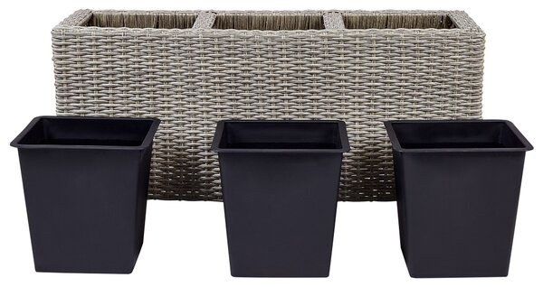Virágcserép BELLIS PE Rattan 82 cm Világosbarna