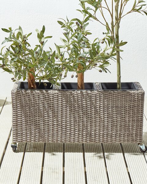 Virágcserép BELLIS PE Rattan 82 cm Világosbarna