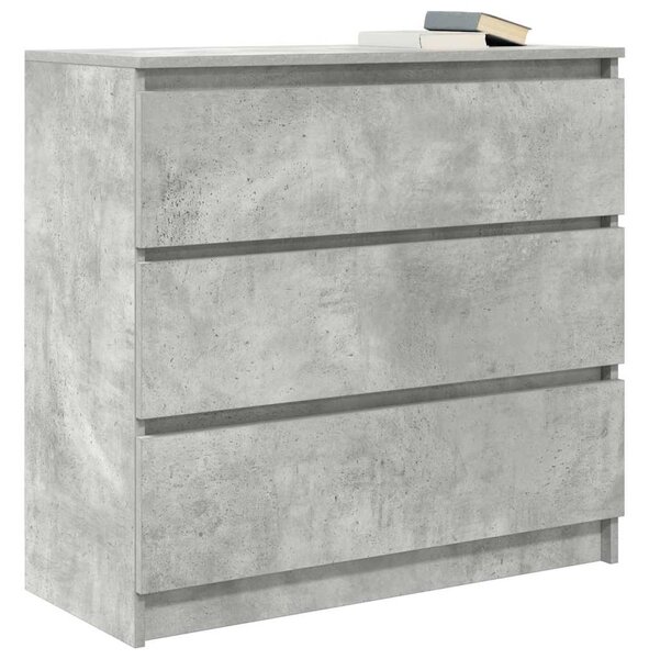 Betonszürke szerelt fa tálalószekrény 80x35x76 cm