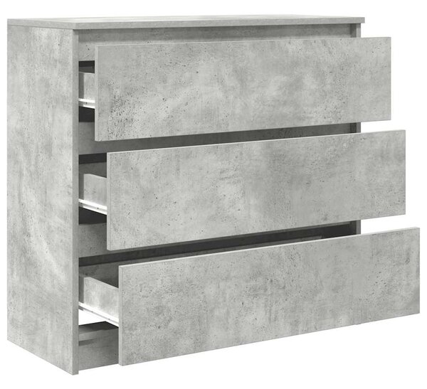 Betonszürke szerelt fa tálalószekrény 80x35x76 cm