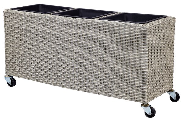 Virágcserép BELLIS PE Rattan 82 cm Világosbarna