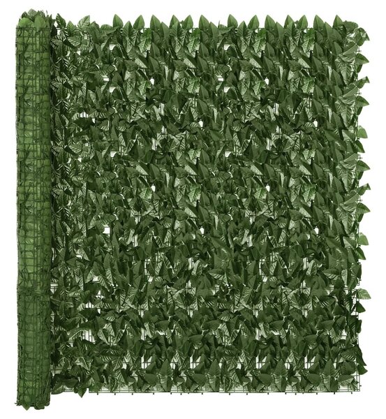 VidaXL sötétzöld leveles erkélyparaván 300 x 150 cm