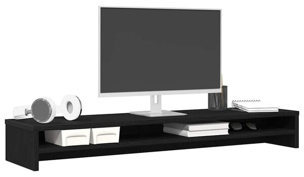 Fekete tölgyfa monitorállvány 100 x 24 x 13 cm