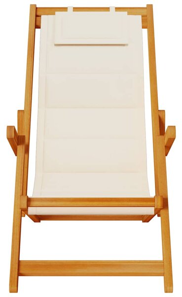 Krém akácfa & textilene összecsukható strandszék karfával