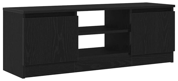 Fekete tölgy színű szerelt fa TV-szekrény 102x30x36 cm