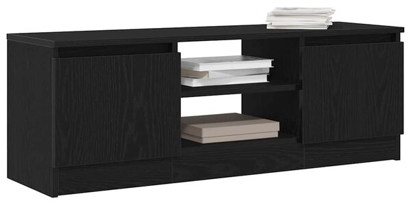 Fekete tölgy színű szerelt fa TV-szekrény 102x30x36 cm