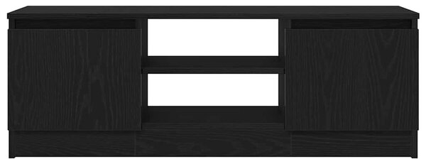 Fekete tölgy színű szerelt fa TV-szekrény 102x30x36 cm