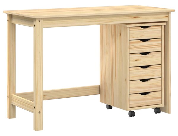 Íróasztal és gurulós szekrény szett MOSS 2 pcs Barna
