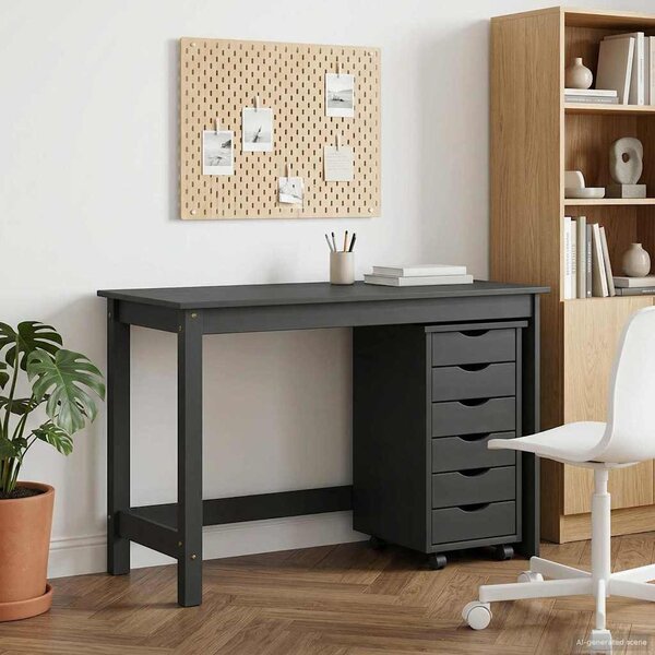 Íróasztal és gurulós szekrény szett MOSS 2 pcs Szürke