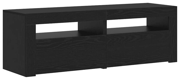 Fekete tölgy szerelt fa TV-szekrény LED-ekkel 120x35x40 cm