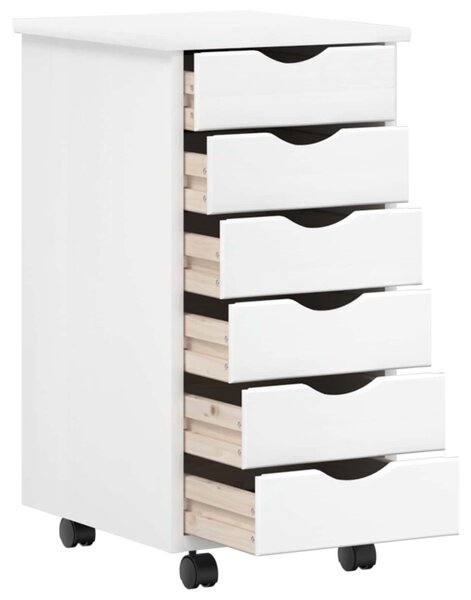 Íróasztal és gurulós szekrény szett MOSS 2 pcs Fehér