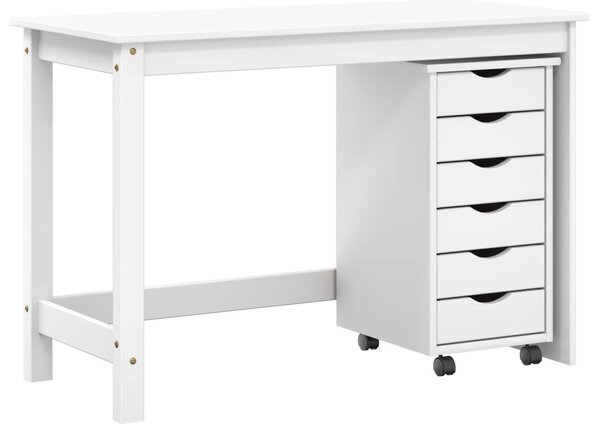 Íróasztal és gurulós szekrény szett MOSS 2 pcs Fehér