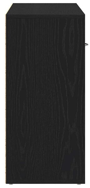 Fekete tölgy szerelt fa tálalószekrény 88x30x64 cm