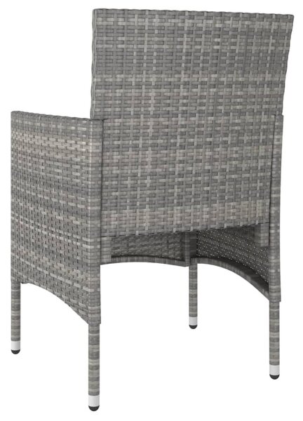 4 részes szürke kerti polyrattan szék- és zsámolyszett