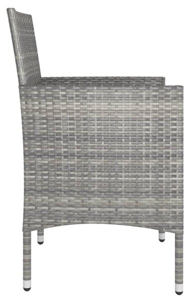 4 részes szürke kerti polyrattan szék- és zsámolyszett