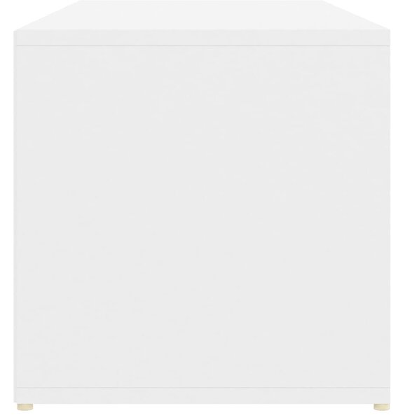 Fehér szerelt fa cipőtároló pad 105 x 35 x 35 cm