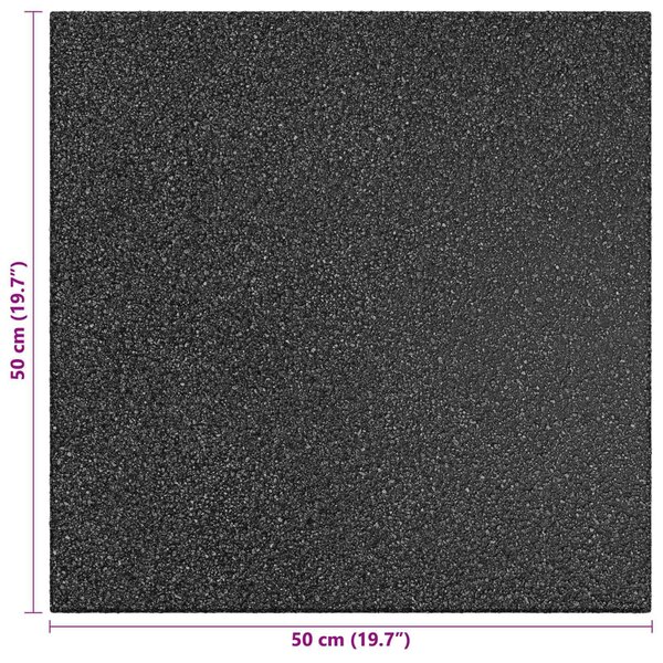 Esés elleni védelmi csempék 6 pcs Fekete 50 x 50 cm Gumi